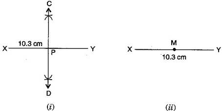 Image result for draw a line segment of length 9.5 cm and construct its perpendicular bisector