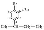 Image result for write the structure of 1-bromo-4-sec-butyl-2-methylbenzene